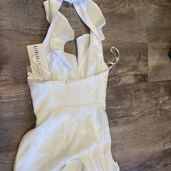 Saints + Secrets Mini Dress White Ruffle Halter Sz XS - Picture 5 of 5